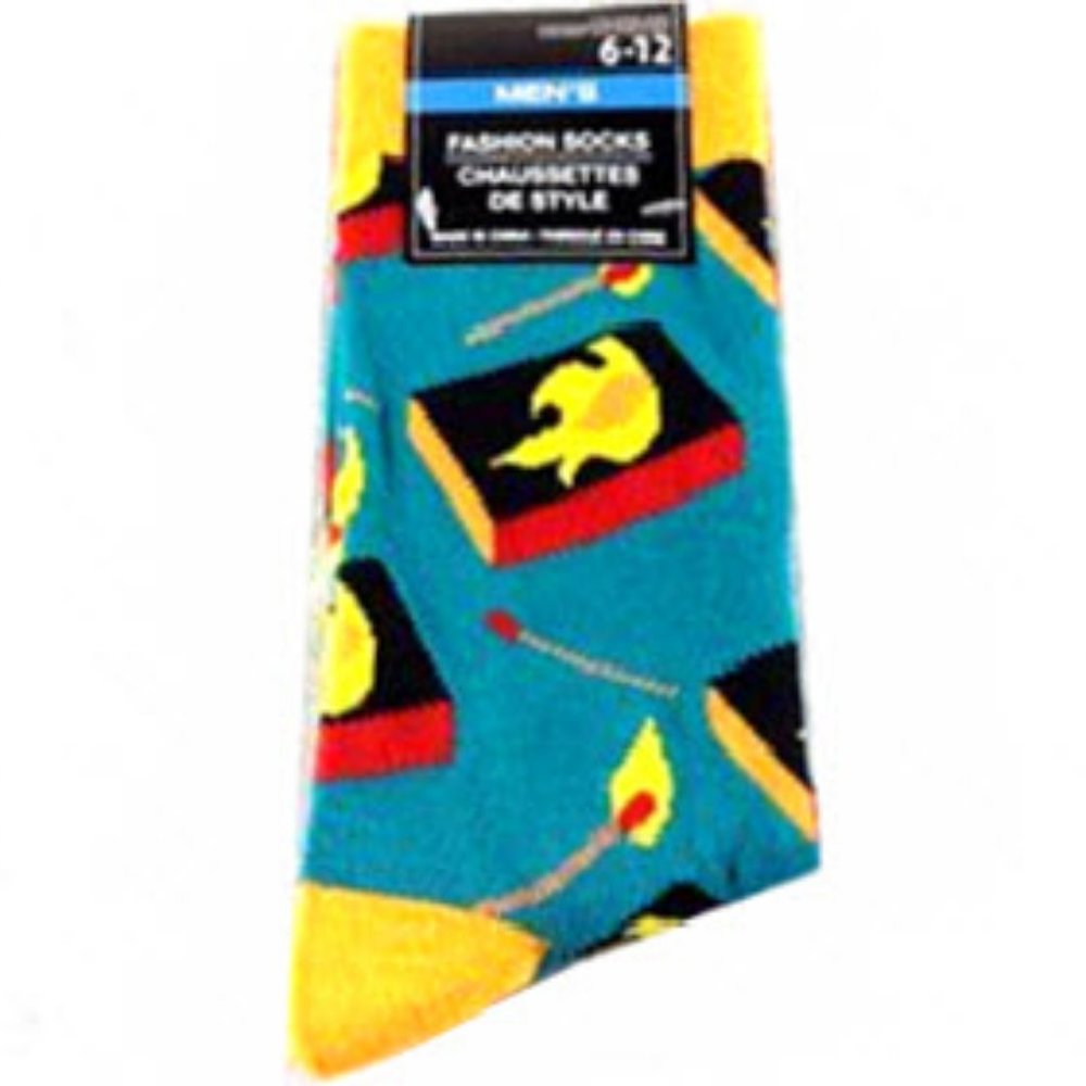 Mens Fun Matchstick Flame Socks